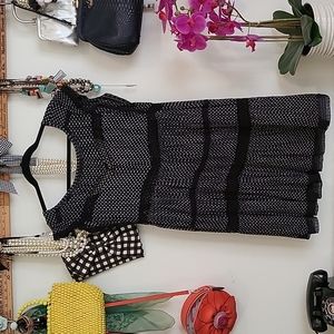 Free People Mini Dress Black and White floral size S